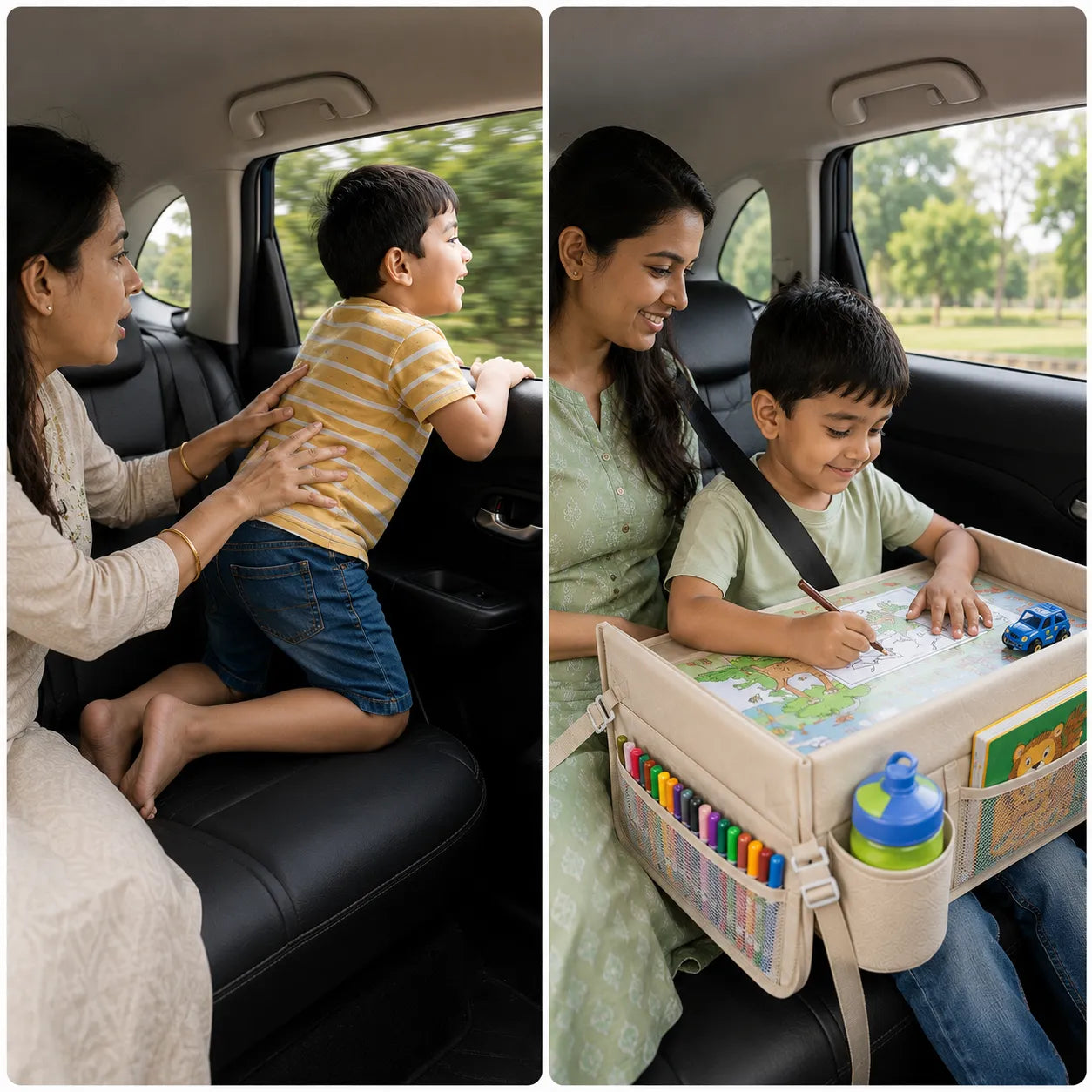 3-In-1 Multi-Functional Road-Trip Play Kids Car Seat Tray