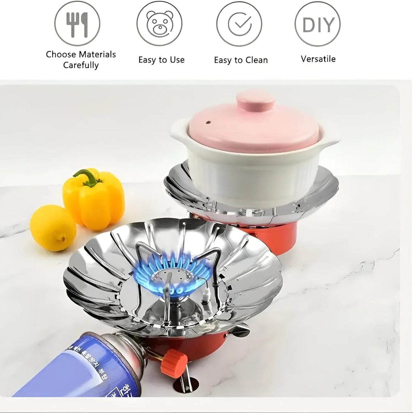 Portable Mini Camping Stove with Windproof Shield