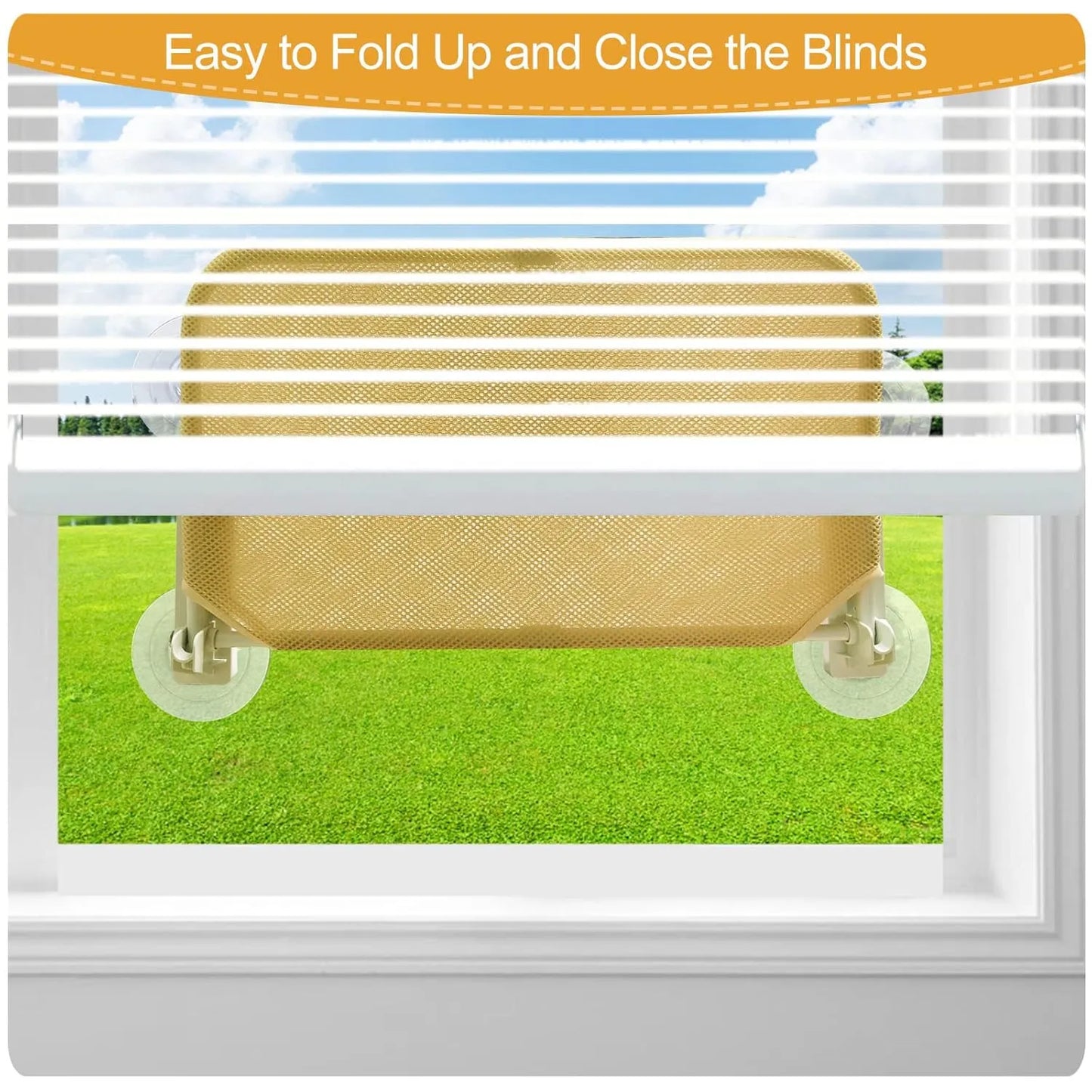 Foldable Cat Window Perch with Strong Suction & Plush Pad