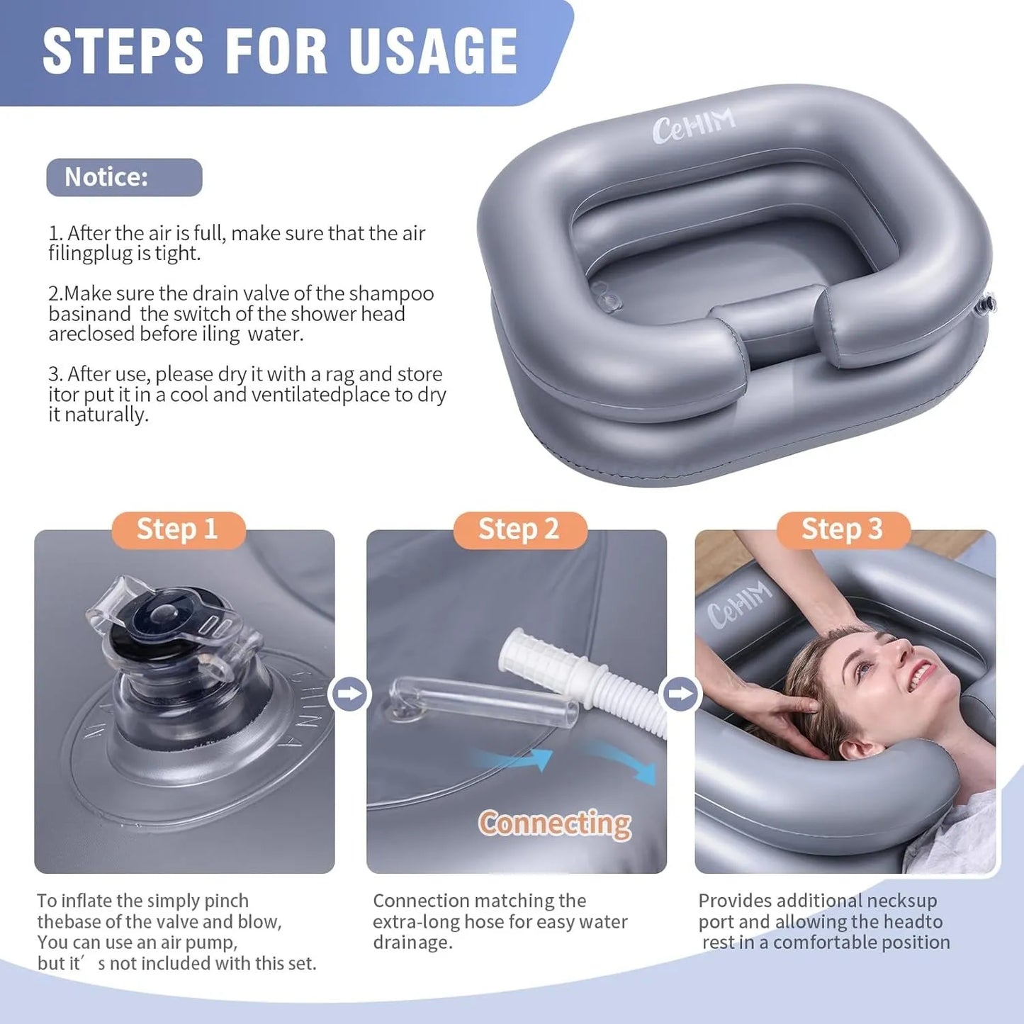 Portable Inflatable Hair Wash Basin – Easy & Mess-Free