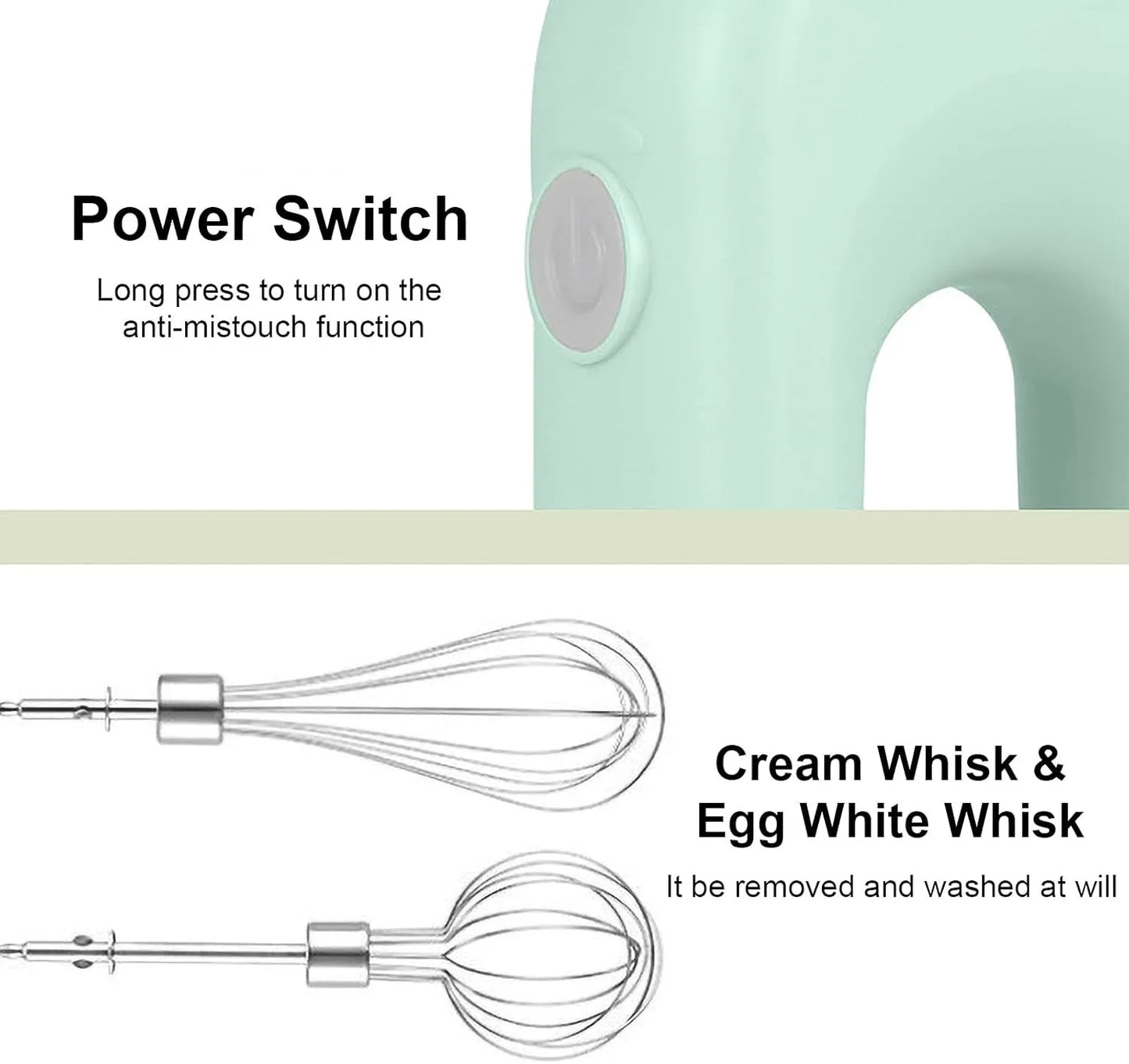 Cordless Mini Electric Hand Mixer – USB Rechargeable