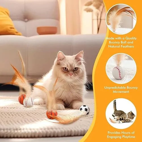 Feather Ball Cat Teaser Interactive Toy