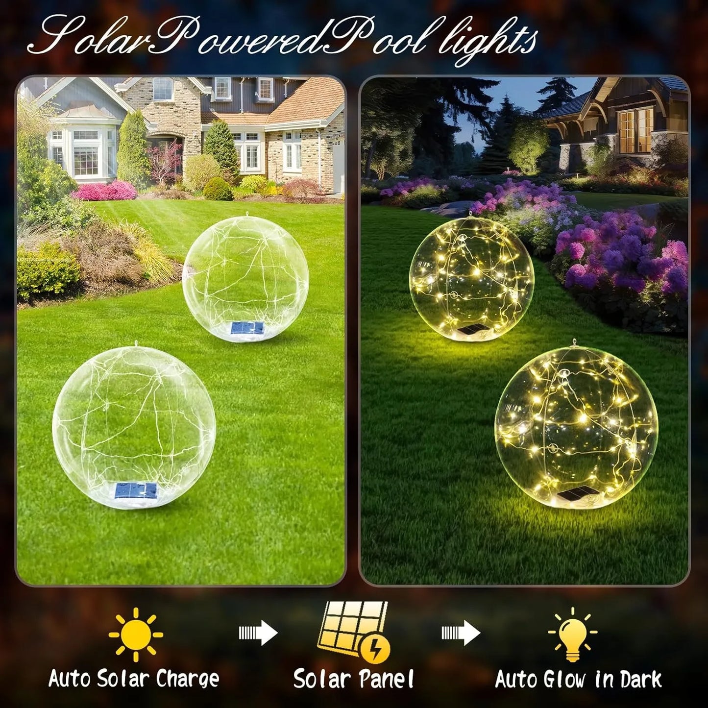 Solar Floating Pool Lights-Glow Ball (Pack of 4)