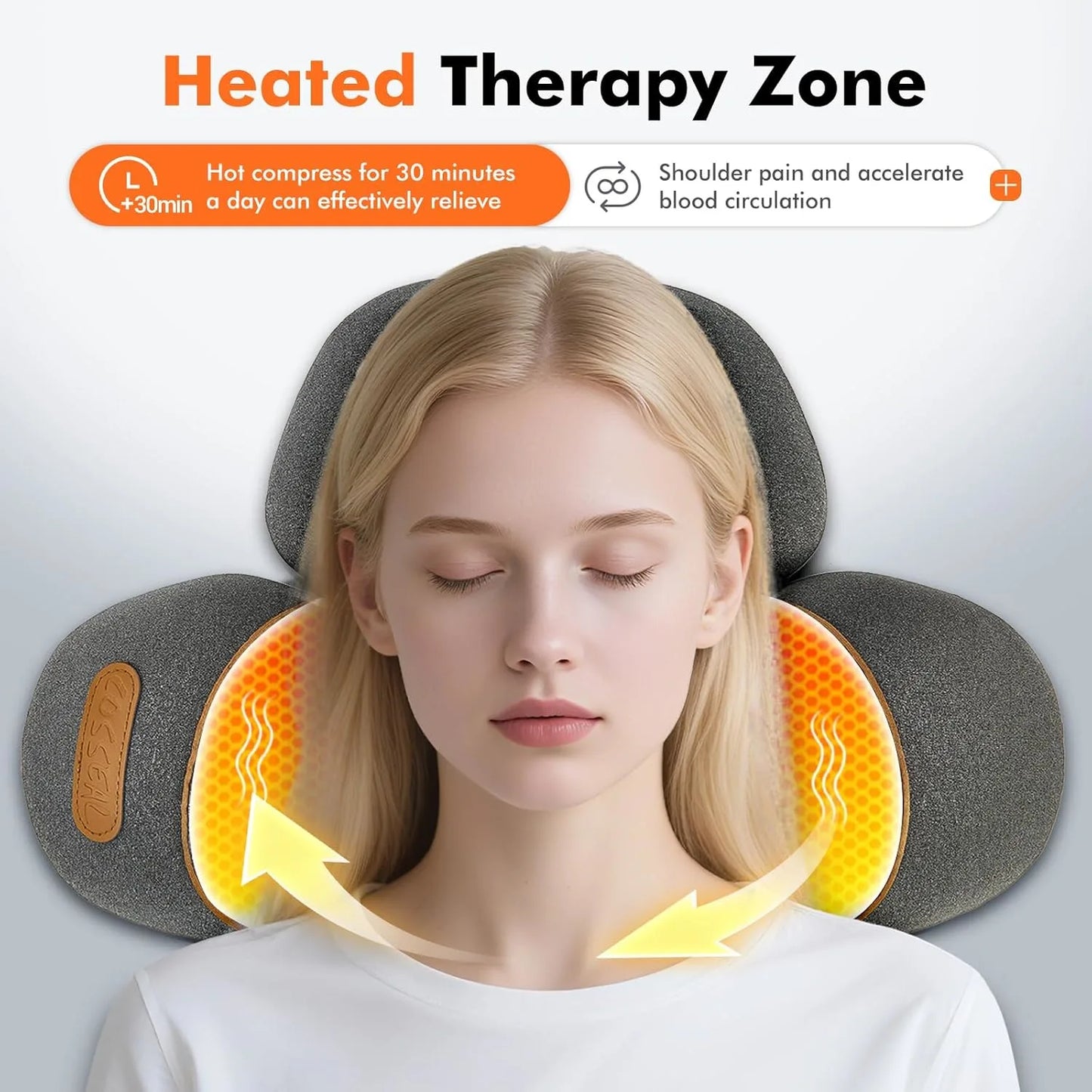 Neck Alignment Pillow with Heat and Vibration Therapy