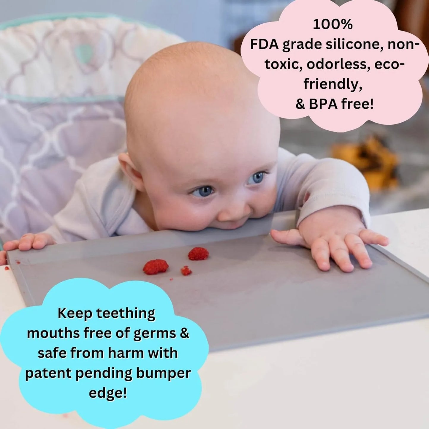 Premium Silicone Baby Placemat with Edge Guard & Mess Control