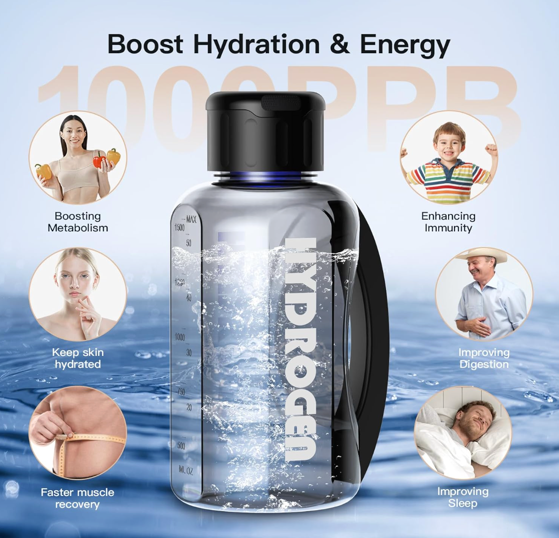 Portable Hydrogen Water Bottle