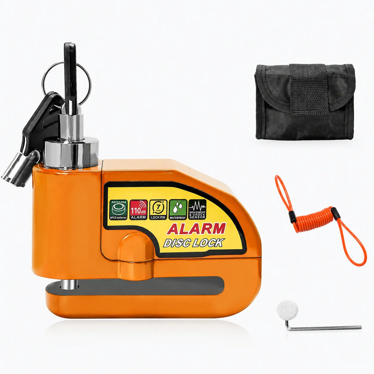 High-Decibel Anti-Theft Disc Brake Alarm Lock With 110dB Siren Alarm Sound, Protect Your Bike at Office, Market, Gym or Outside Your Home