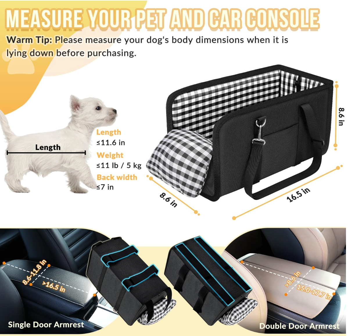 Console Dog Car Seat