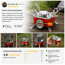 Portable Camping Gas Stove for Travel, Hiking, Outdoor Picnic & Emergency Cooking Use with Storage Bag