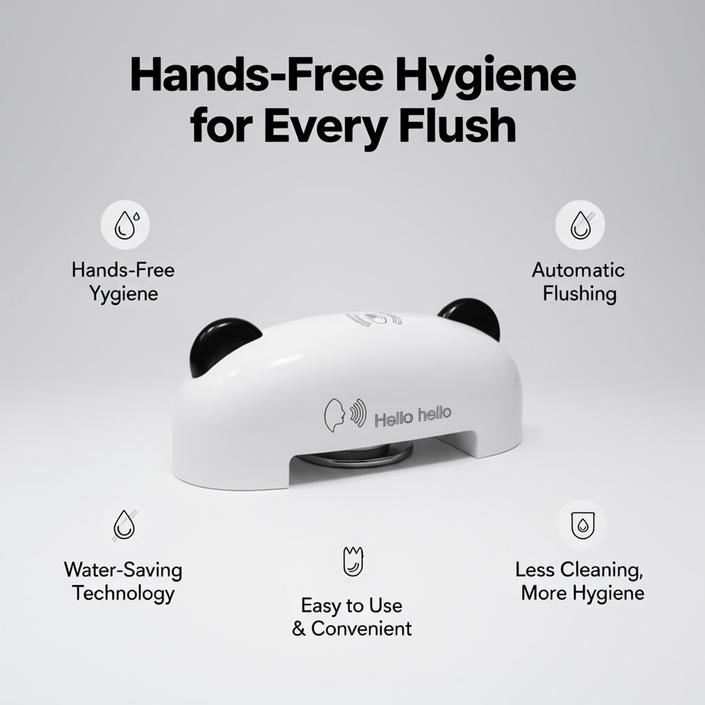 Voice & Motion Sensor Touch-Free Toilet Flusher