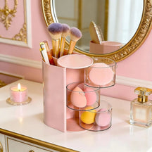 180° Rotating 3-Layer Makeup, Jewelry & Accessories Organizer