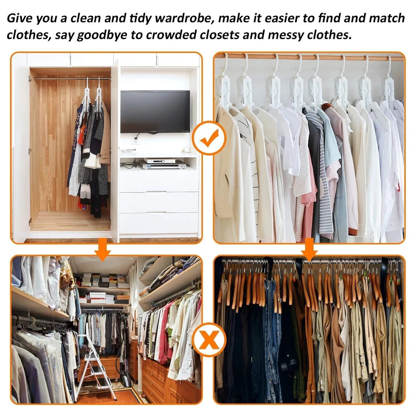 8-in-1 Foldable Space Saving Clothes Hanger