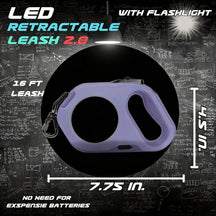 LED Retractable Dog Leash with Flashlight