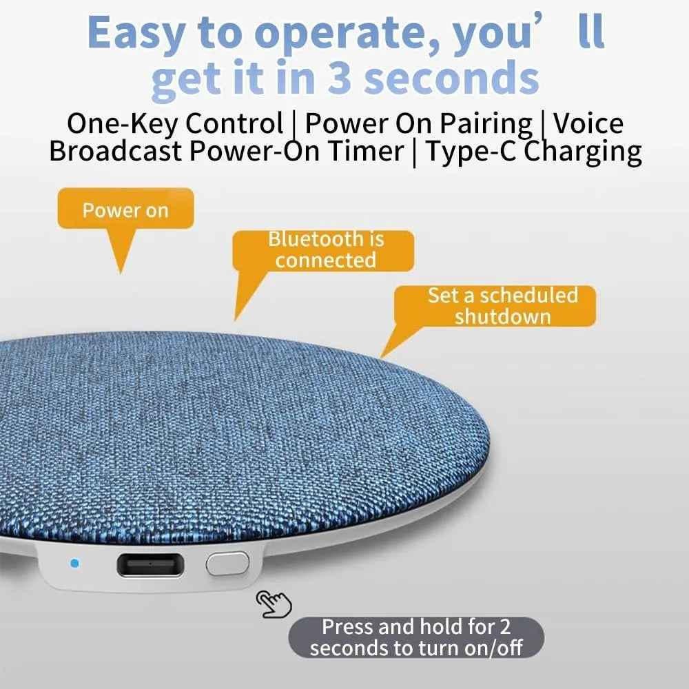 Ultra-Thin 11mm Bluetooth Pillow Speaker – 48H Sleep Comfort