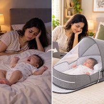 Portable Travel BabyBed, Cosleeping Bed with Mosquito Net and BabyDiaper Changing Pad,Lightweight and Foldable