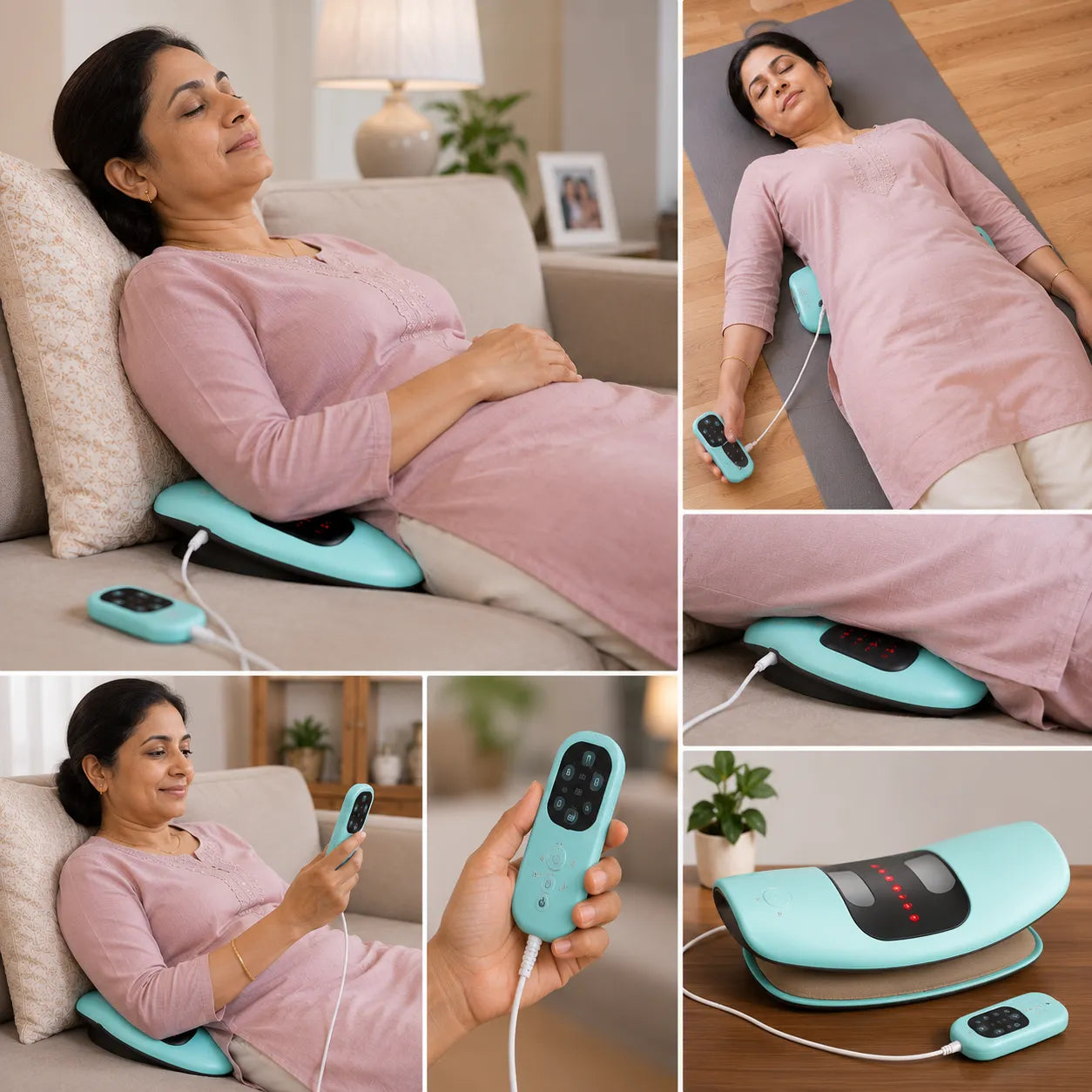 Hot Compress Back Pain Relief Lumbar Massager for Muscle Relaxation, Posture Improvement, Stress Relief, and Daily Back Care
