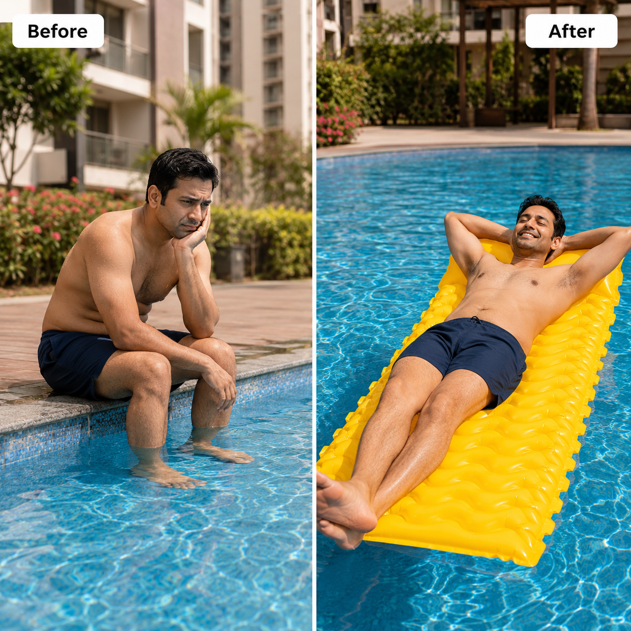 Water Floating Mat | Comfort Ergonomic Sunbathing Air Bed