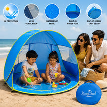 Baby Beach Tent Pool With UV Sun Protection, Foldable Pop-Up Infant Shade Shelter