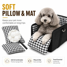 2-in-1 Pet Carrier & Console Seat Dog Car Seat for Small Dogs and Cats