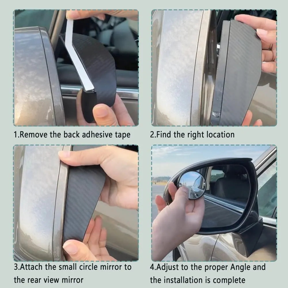 Universal Carbon Fiber Side Mirror with Rain Guard