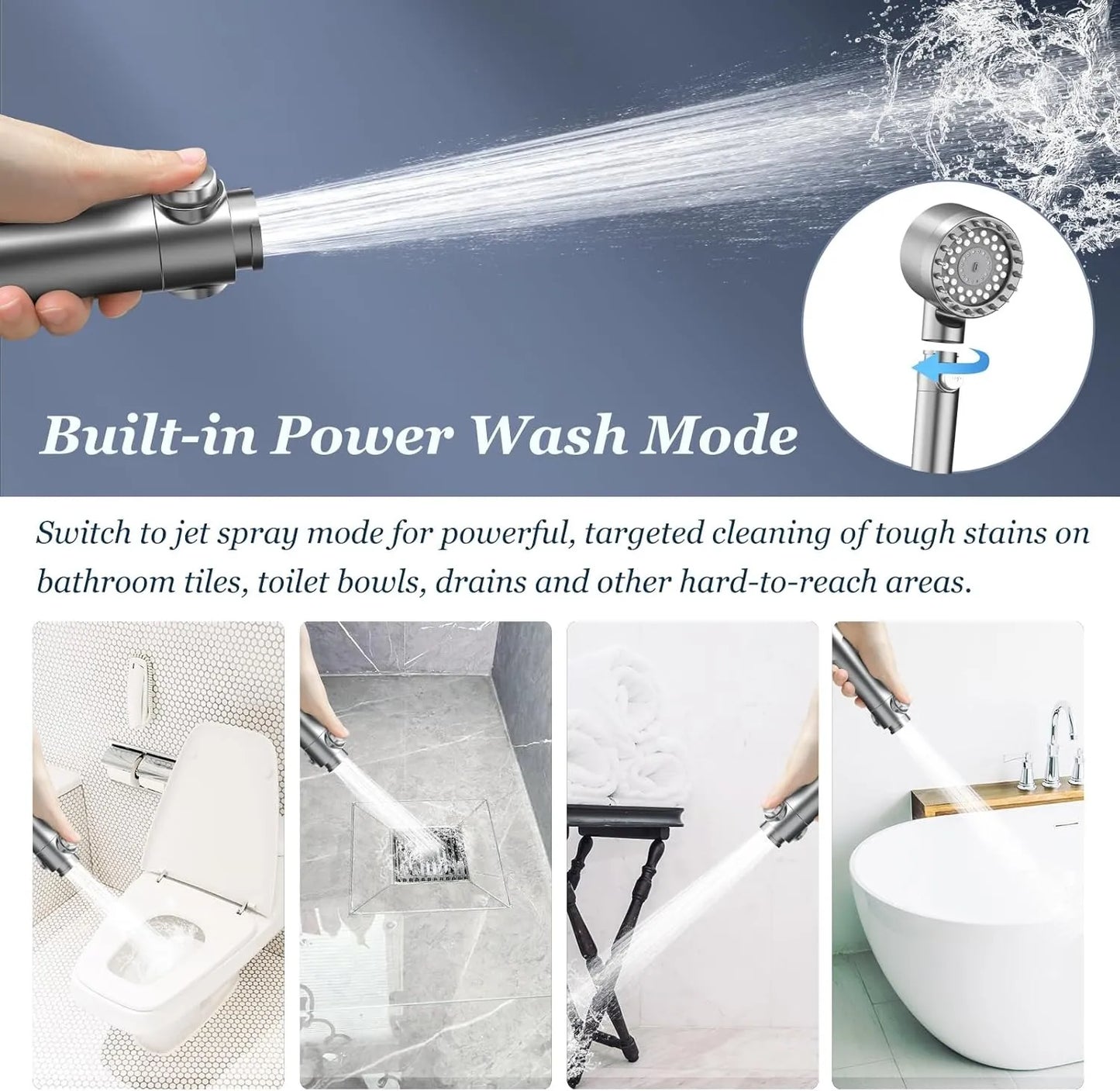 High Pressure Water 4 in 1 Shower Set