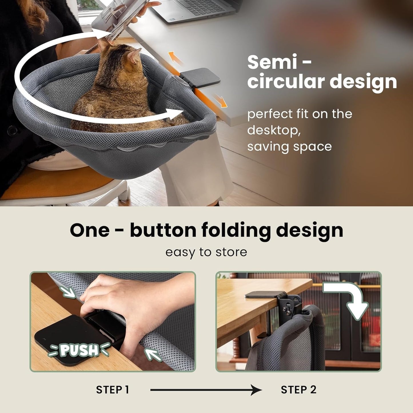 Cozy Clip-On Cat Bed