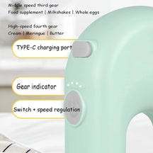 Cordless Mini Electric Hand Mixer – USB Rechargeable