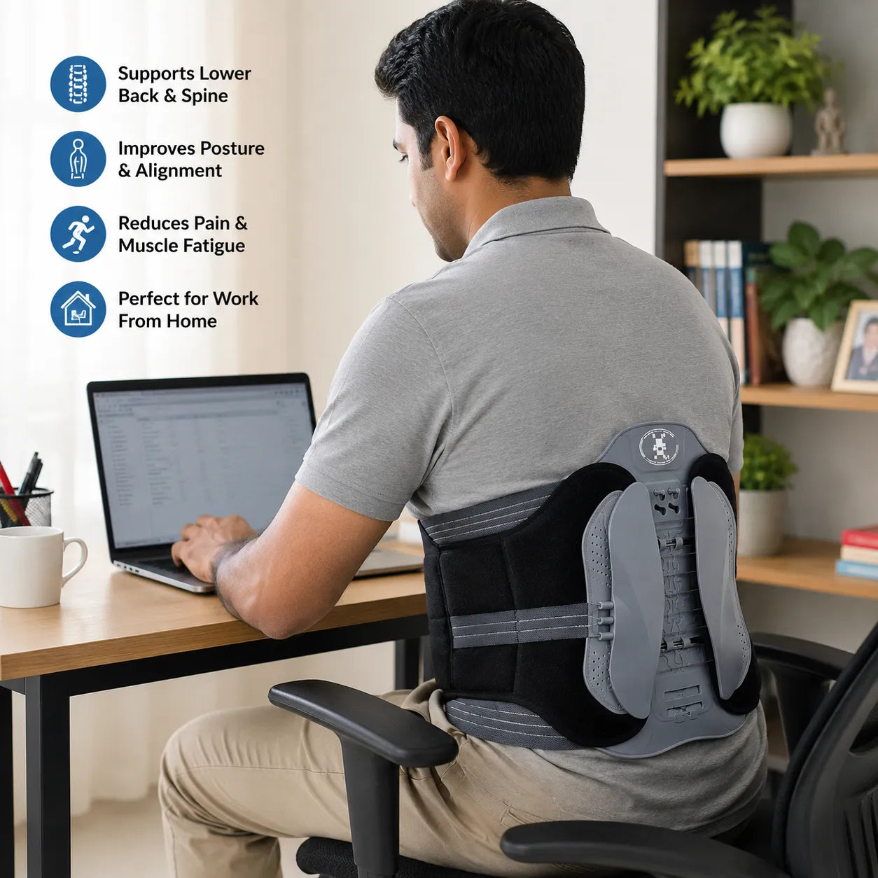 Adjustable Lumbar Belt with Breathable Pad