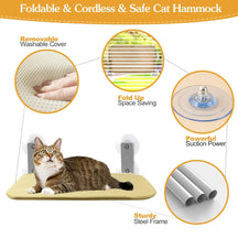 Foldable Cat Window Perch with Strong Suction & Plush Pad