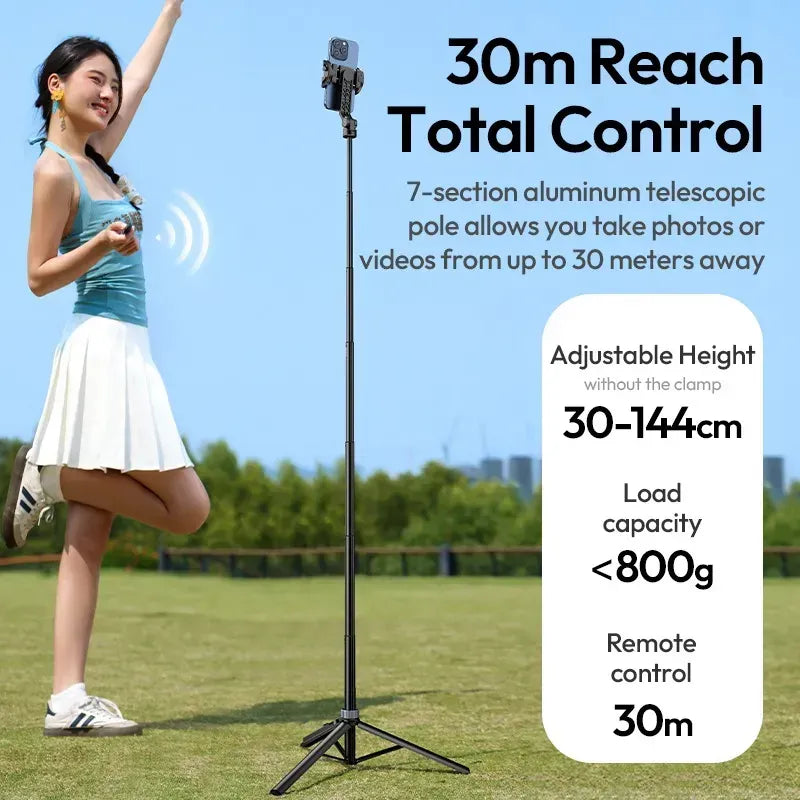 4-in-1 Smart Selfie Stick & Tripod with Overhead Mobile Stand