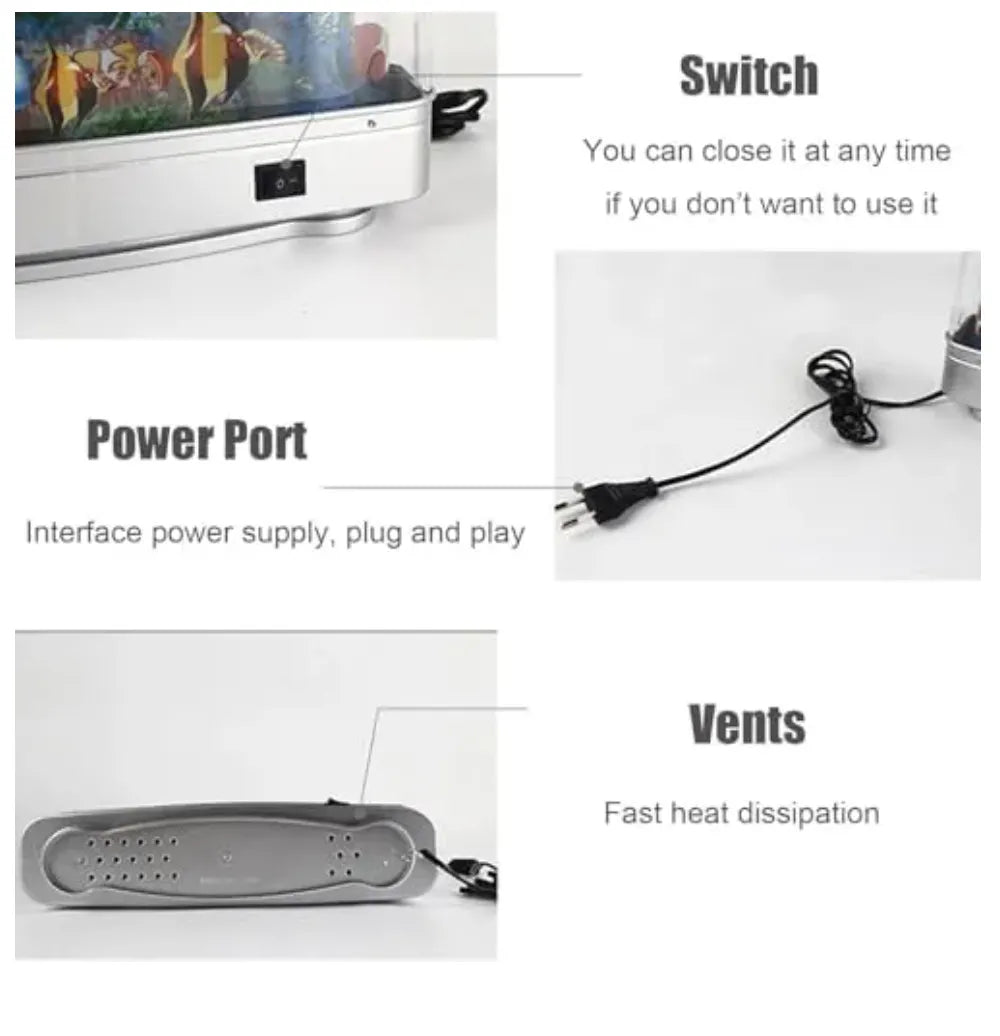 Moving Fish LED Aquarium Lamp for Calm & Relaxation