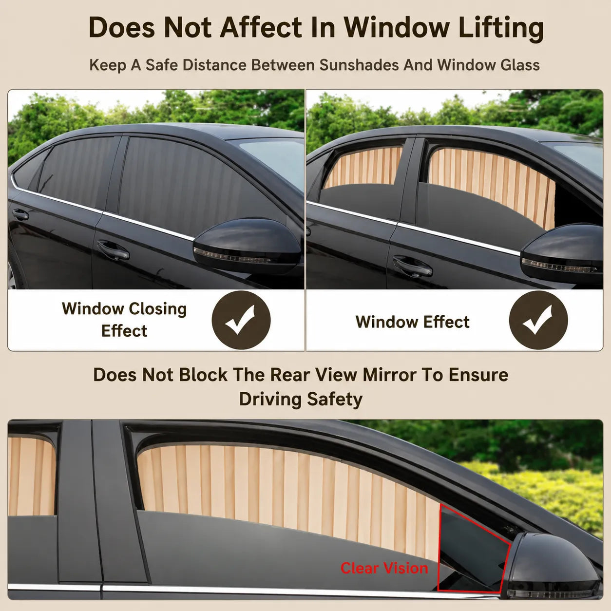 Car Privacy Sunshade Curtains (Set of 4)