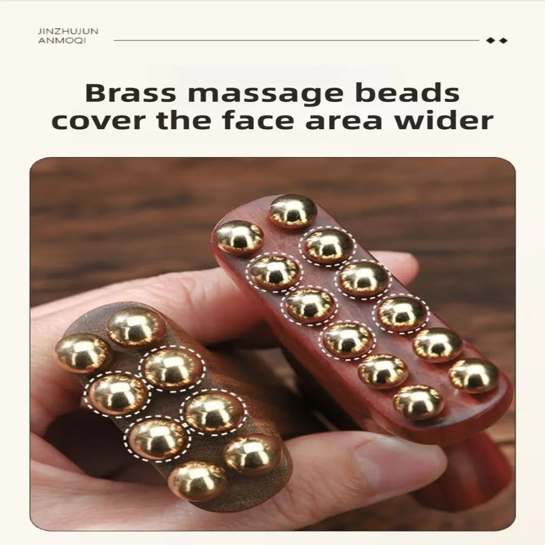 Wooden Brass Anti-Aging Facial Massager & Jaw Shaper