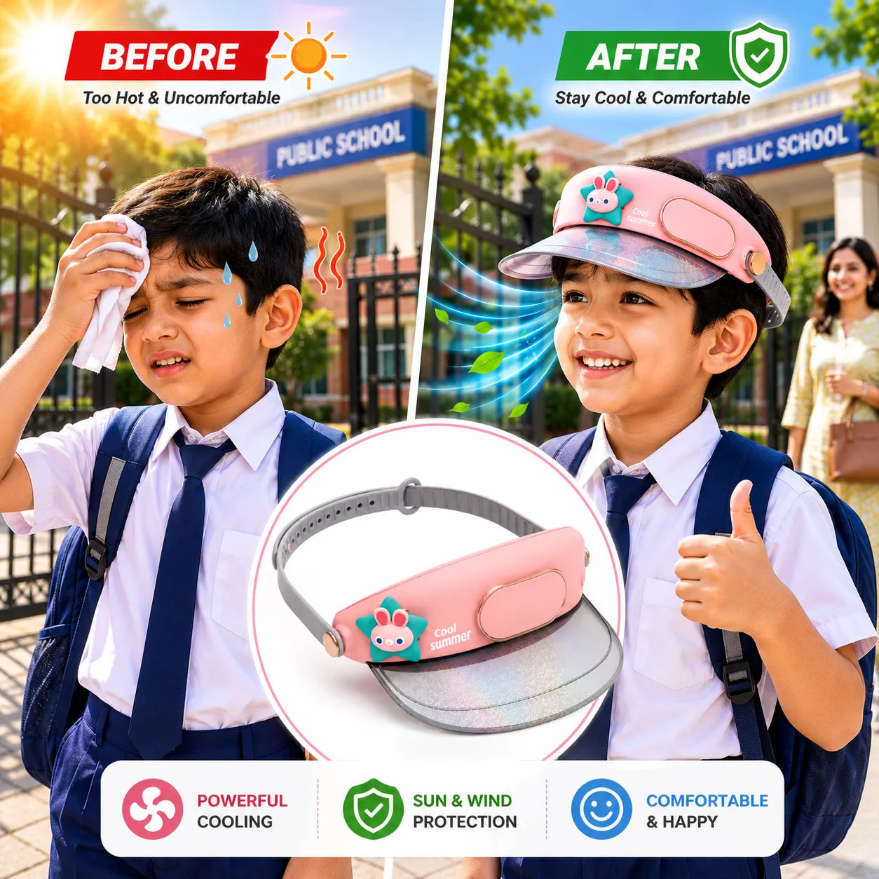 Electric Fan Visor Hat