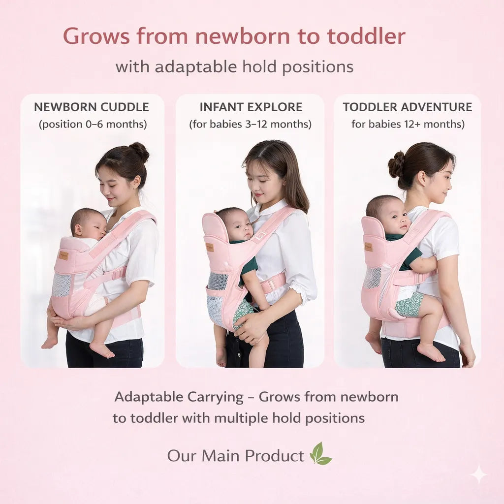 Multi-Position Baby Carrier with Hip Support