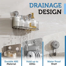 Wall-Mounted Suction Cup Bathroom Organizer
