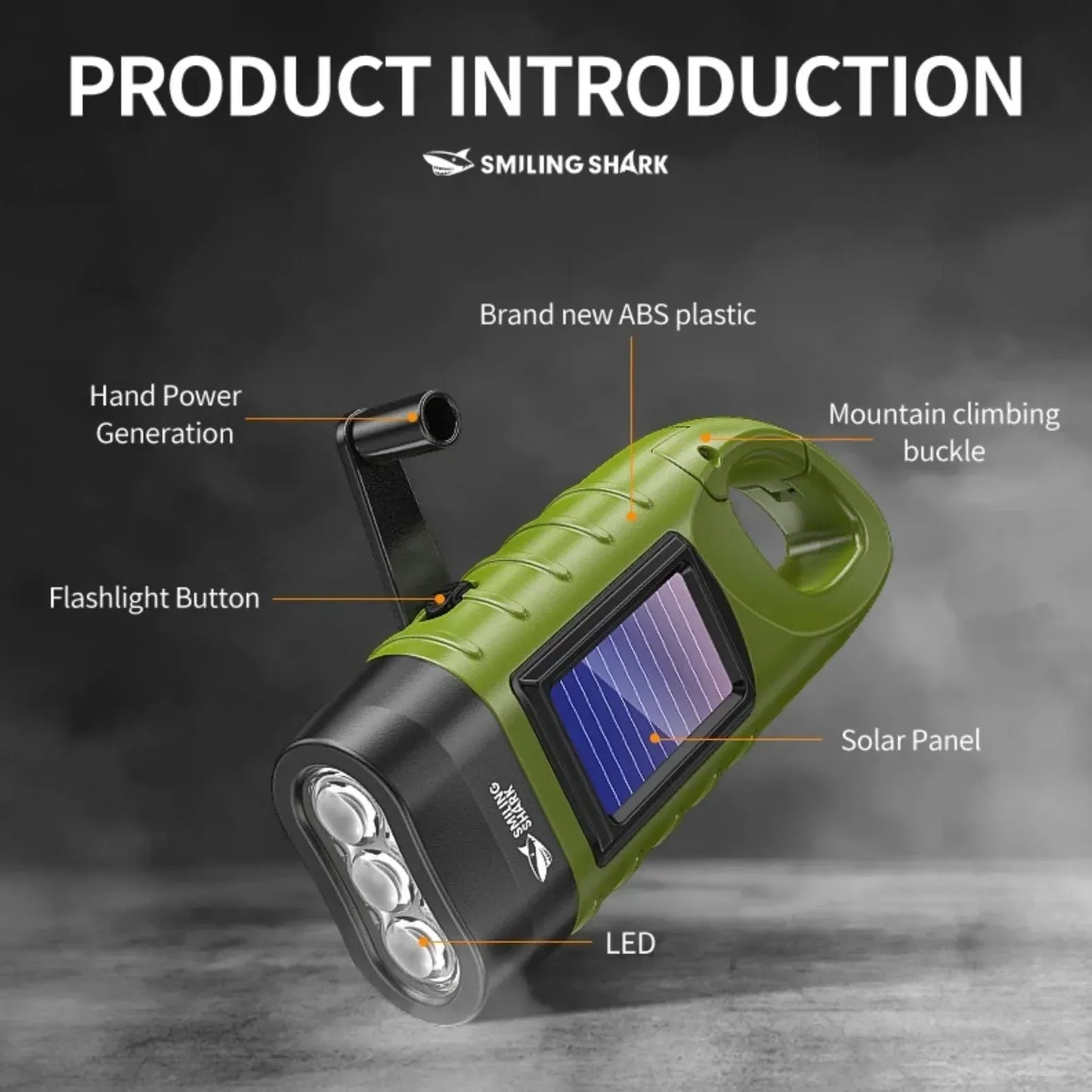 Solar Hand Crank Safety Torch & Power Bank