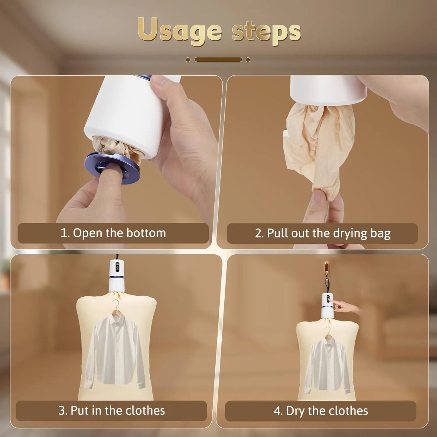 Portable Hot Air Clothes Dryer for Fast Drying