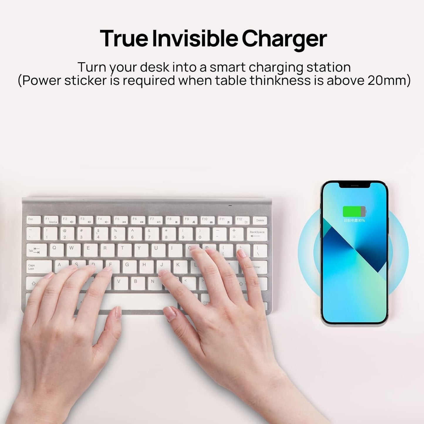 Invisible Wireless Charger – Hidden Fast Charging (Under Desk)
