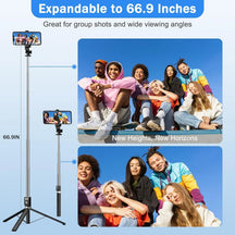 6 FT 360° Rotating Selfie Stick Tripod with Dual Ring Lights