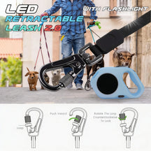 LED Retractable Dog Leash with Flashlight