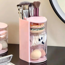 180° Rotating 3-Layer Makeup, Jewelry & Accessories Organizer