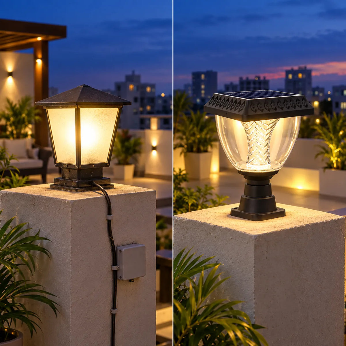 Solar Gate Light Wireless Decorative LED for Compound Wall Boundary, Patio, Landscape, Yard Uses, Multicolour
