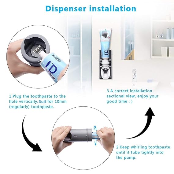 SmartTouch Toothpaste Dispenser & UV Toothbrush Sterilizer Holder