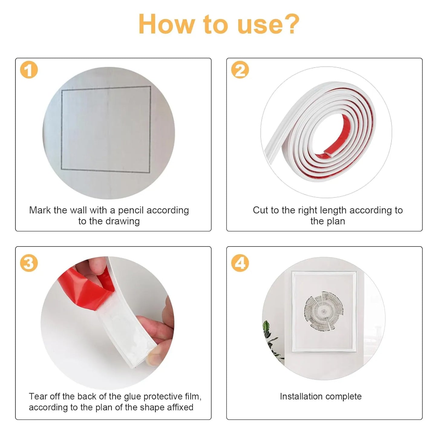 Self-Adhesive Flexible Wall Border Decorative Panel Moulding Strip
