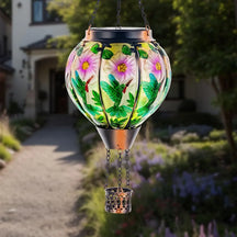 Hot Air Balloon Solar Lantern with Flickering Flame Light for Outside Garden Patio Porch Tree Yard