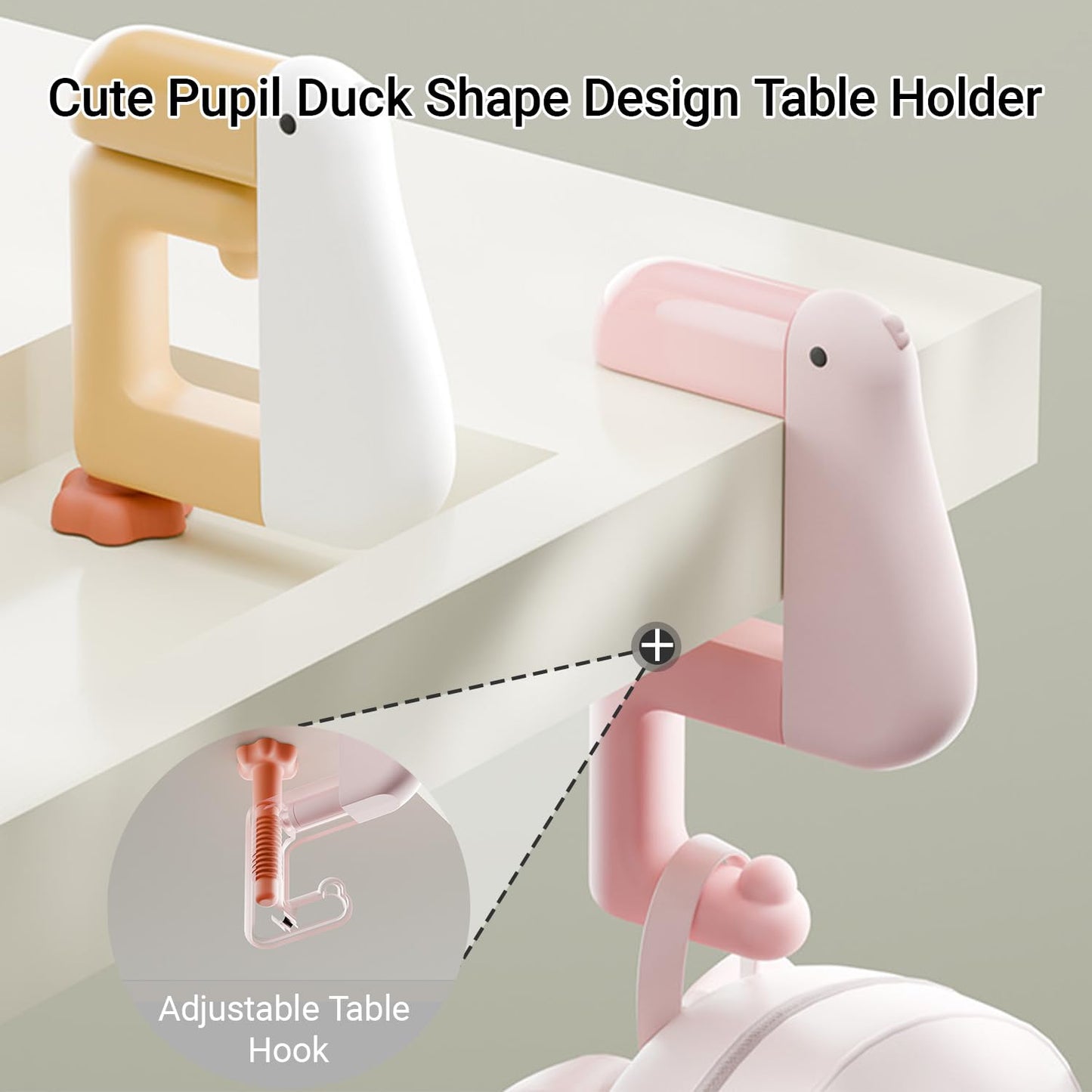 Duck Shape Detachable Desk Side Hook