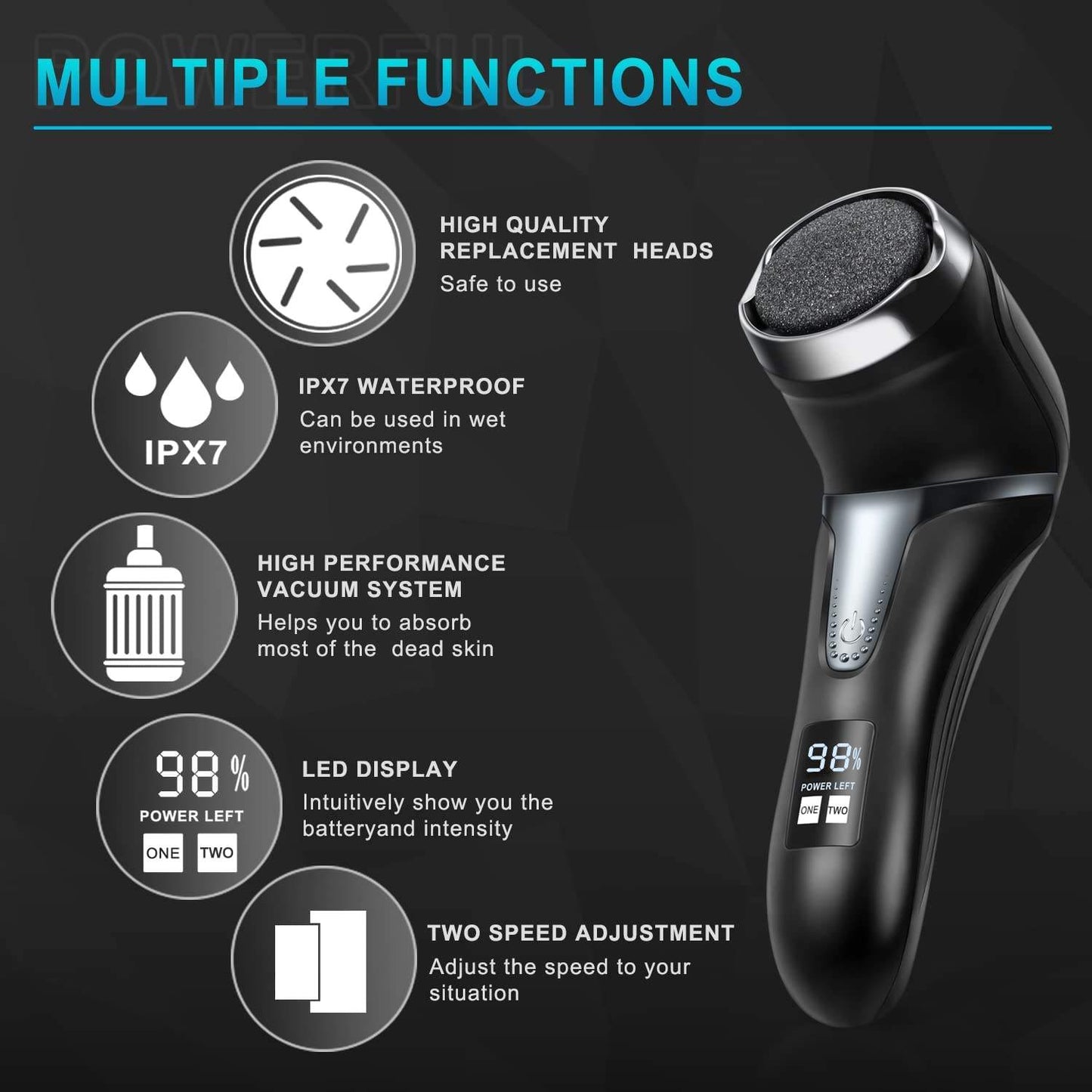 Electric Callus Remover IPX7 Waterproof