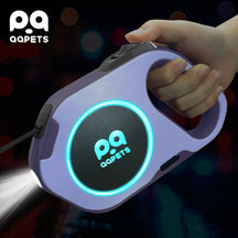 Retractable LED Dog Leash with Flashlight