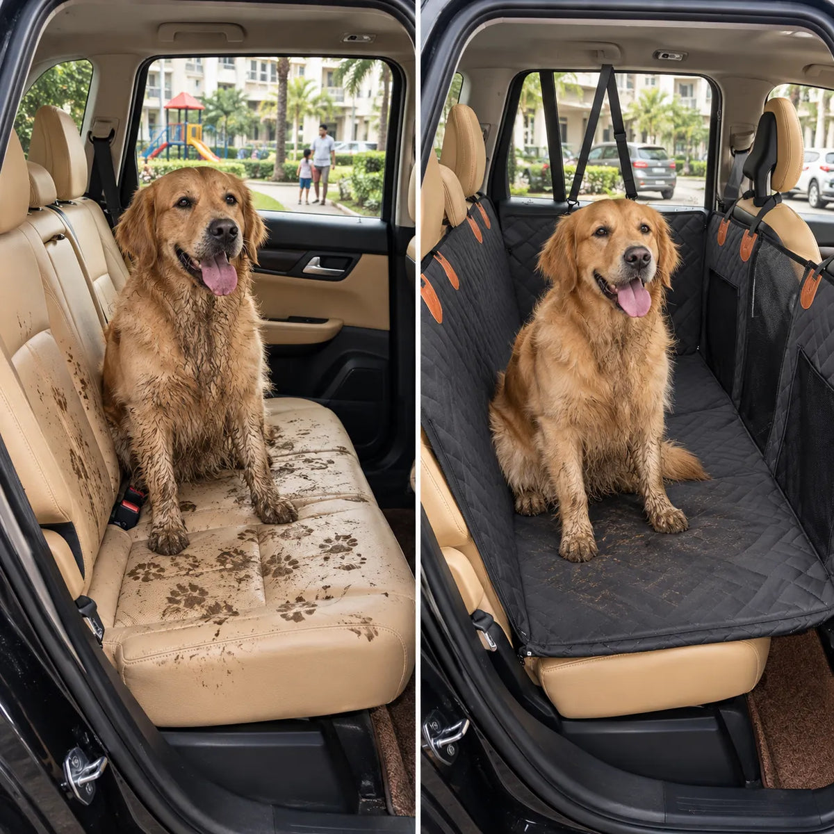 Car Seat Protector for Pets with 100% Waterproof for Car, SUV, Truck
